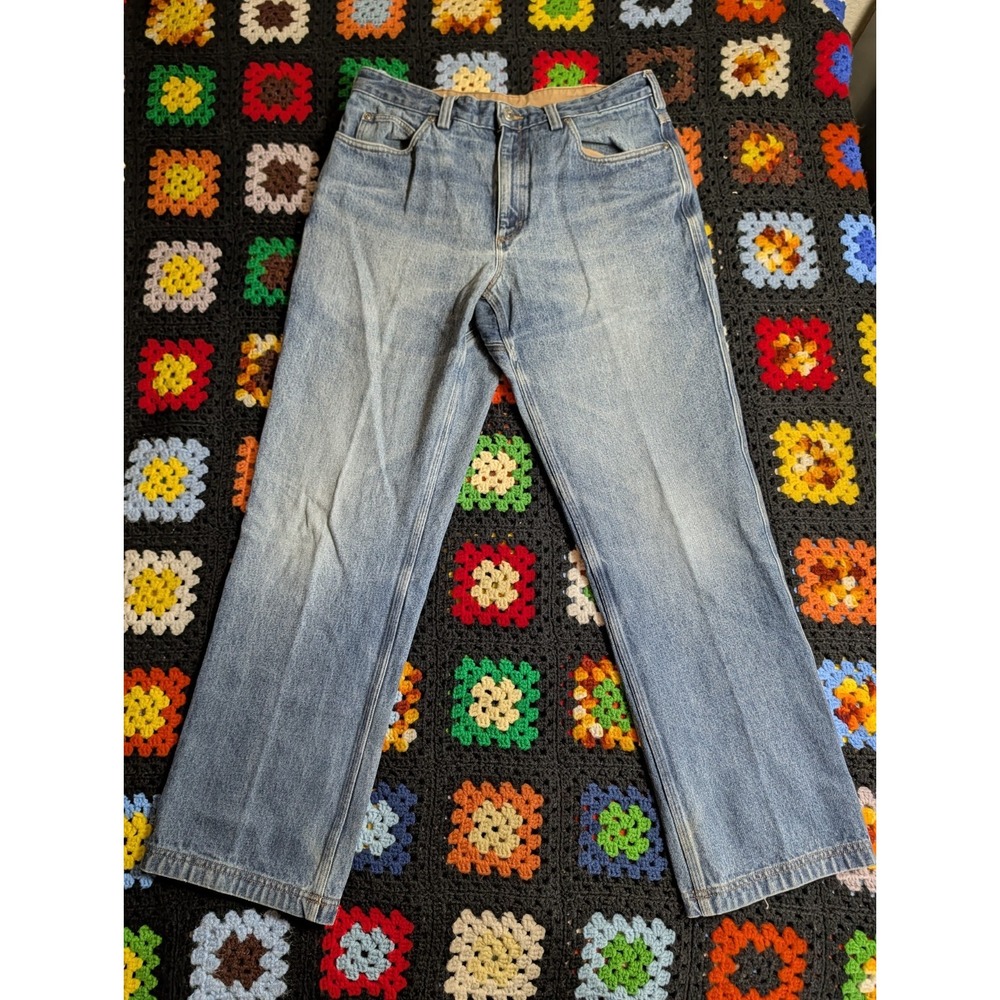 Duluth Trading Company Men's Light Blue Denim Work Jeans Size 36x32